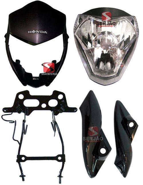 Farol Cb300 Frontal Original Logo Prata, Aranha Carenagem Lateral Todas