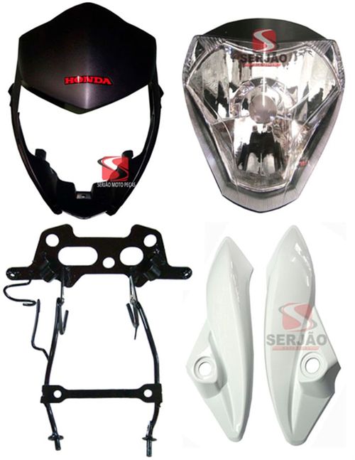 Farol Cb300 Frontal Original Logo Vermelho, Aranha Carenagem Lateral Todas