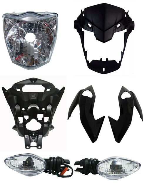 Farol Cg 160 Titan 160 Kit Carenagem Farol Bananinha Suporte Pisca Branco, Preto, Vermelho e Azul