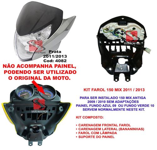 Carenagem Farol Completa Com Suporte Painel Titan150 Mix 2011 até 2013