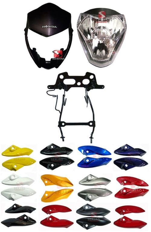 Farol Cb300 Frontal Original Logo Prata, Aranha Carenagem Lateral Todas