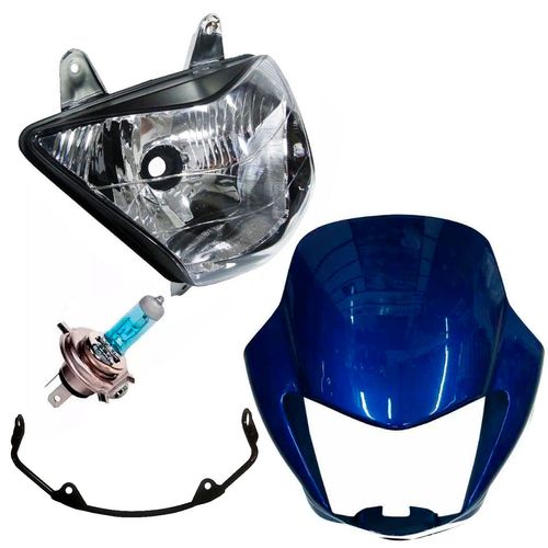 Kit Farol Falcon Lâmpada Farol Aranha Carenagem Azul 2000