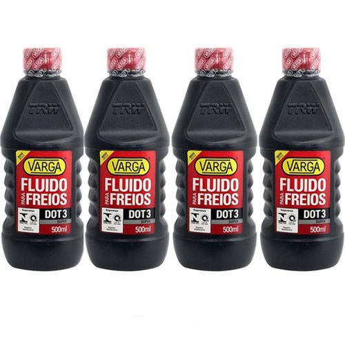 Kit 4 Frascos Óleo de Freio Dot3 Varga Super 500ml