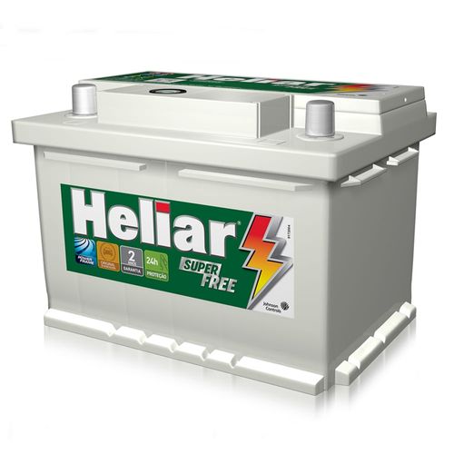Bateria Heliar Super Free 60 Amperes 12 Volts. Polo Positivo Lado Direito