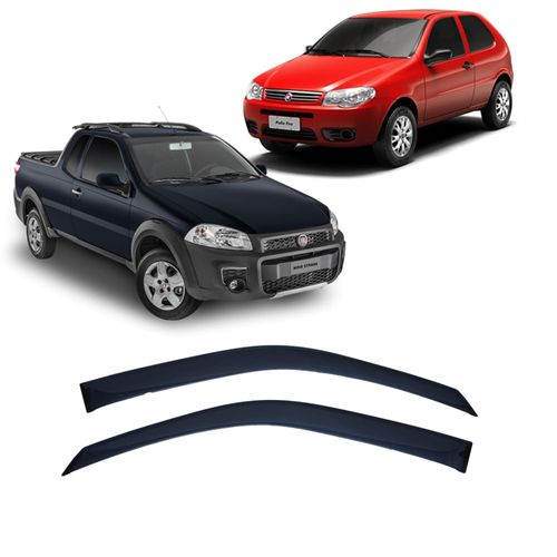 Calha de Chuva 2 Portas - Fiat Palio e Strada Todos 96 até 2017