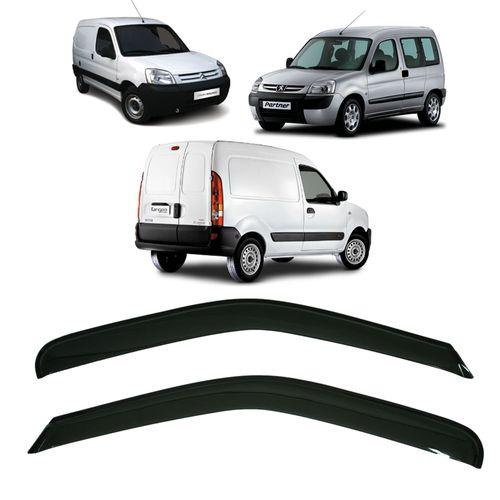 Calha de Chuva 2 Portas Peugeot Partner 2000 até 2014 Renault Kangoo 2000 até 2016 Citroen Berlingo 2000 até 2006