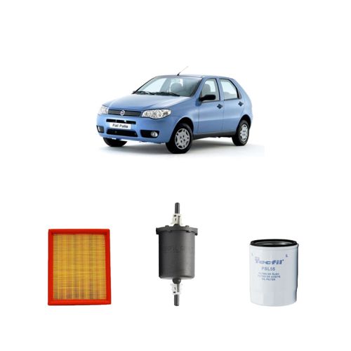 Kit filtros, ar do motor, combustível e óleo lubrificante Tecfil - Palio 1.4 8v Flex 2007