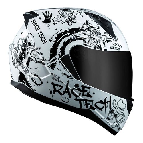 CAPACETE RACE TECH SECTOR SKY MUSIC BRANCO