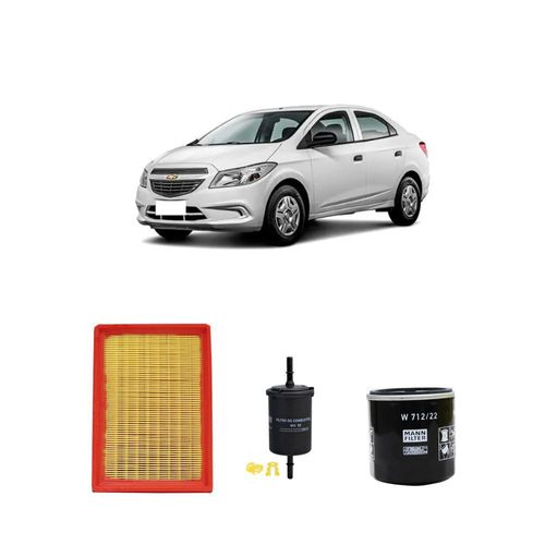 Kit filtros, ar do motor, combustível e óleo lubrificante MANN - PRISMA 1.0 8V Econoflex (LT / LTZ) Econo Flex SPE/4 2016