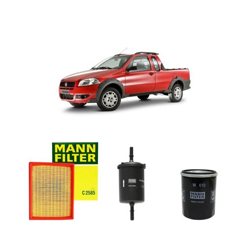 Kit filtros, ar do motor, combustível e óleo lubrificante MANN - Strada 1.4 8v Flex 2014