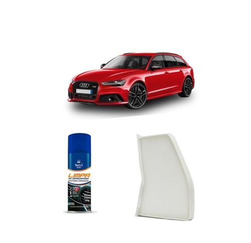 Kit Filtro De Cabine Acp309 Tecfil + Limpa Ar Condicionado Tecbril Audi Rs6 4.2 2003 A 2004
