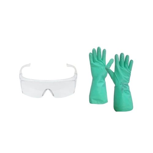 Kit óculos de proteção epi modelo kamaleon incolor + luvas nitrílicas nitritex 90 flocada tamanho 10 gg PLASTC