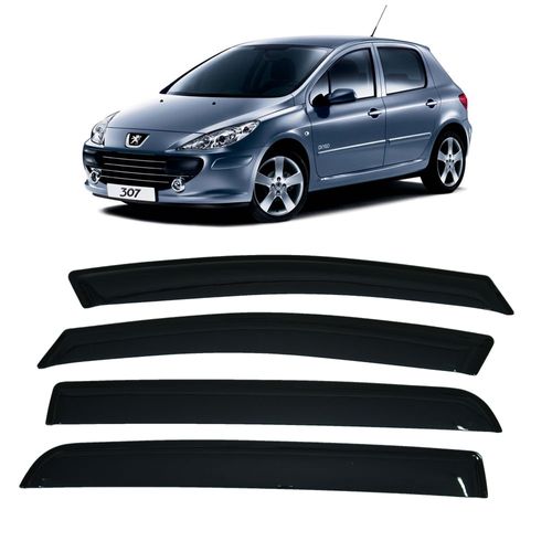 Calha de Chuva 4 Portas - Peugeot 307 Hatch e Sedan 2001 até 2012