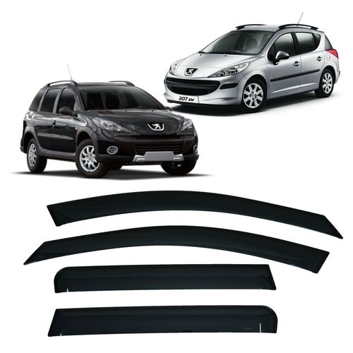 Calha de Chuva 4 Portas Peugeot 206 SW Peugeot 207 SW e Peugeot Escapade Todos 2000 até 2013