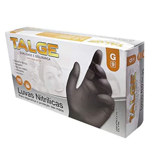LUVA NITRILICA PRETA TAMANHO G TALGE