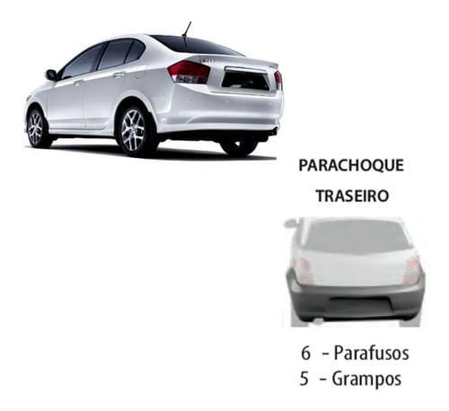Kit Presilha Parachoque Traseiro City 2009 A 2012