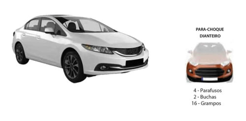 Kit Presilha Parachoque Dianteiro Civic 2013 A 2017