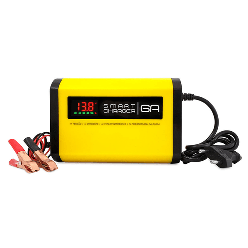 Carregador de Bateria Automotivo Smart Charger 6A Inteligente Bivolt 12V