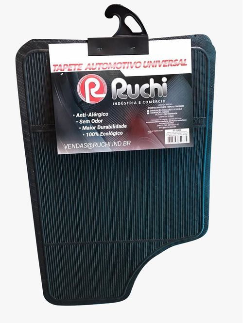 Jogo de Tapete 4 peças PVC Preto Ruchi RI1004