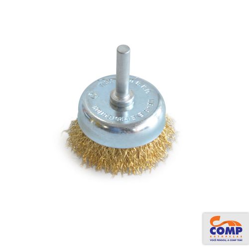Escova Copo Starfer 50 mm Haste Aço Remoção de Rebarbas Ferrugens Pinturas Madeira Borracha 05037395