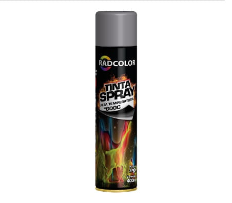 Tinta Spray Radcolor Alumínio Alta Temperatura 400 ml Radnaq RC2107