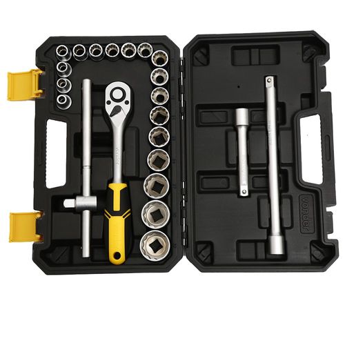 Jogo De Soquete Estriado 8 A 32mm 1/2'' Com 22 Peças Vonder