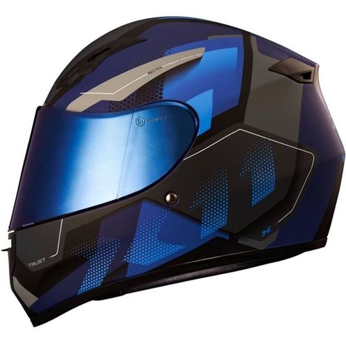 Capacete X11 Trust Pro Transit Azul Cinza Tamanho 58