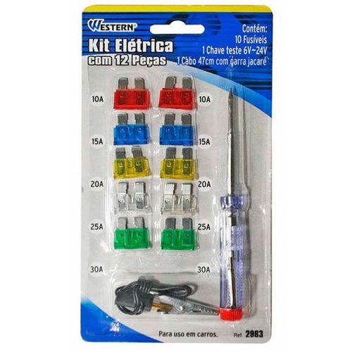 Kit fusível auto 12 peças Western 2963