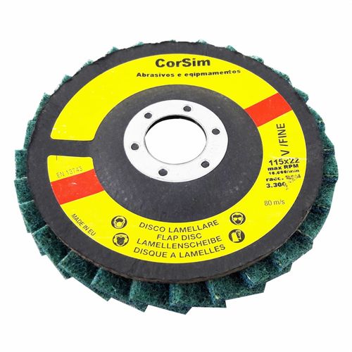 Disco Flap Corsistrip Coarse Azul Muito Fino Diâmetro 115mm Furo 22mm Made in Europe