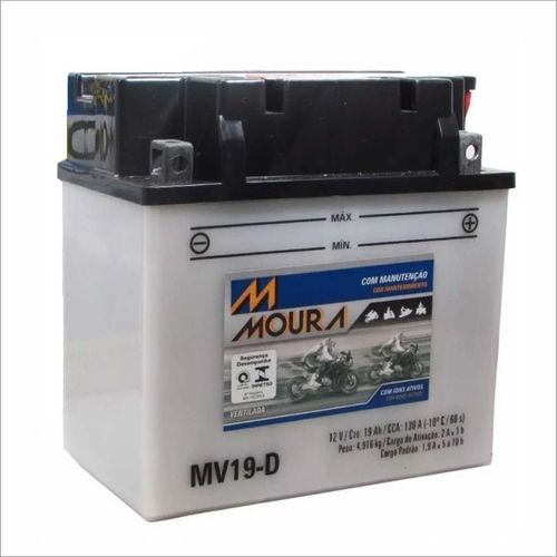 Bateria Ventilada Moto Moura 12V 19Ah MV19-D 300 4X4 KLF400-B 400 KVF300-A PRAIRIE KVF300-B KVF400-A