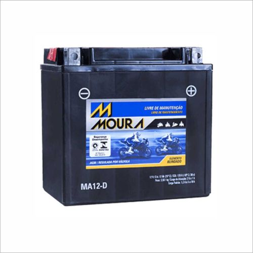 Bateria AGM Moto Moura 12V 12Ah MA12-D HARLEY DAVIDSON ROADSTER SPORT 1200N SPORTSTER NIGHTSTER