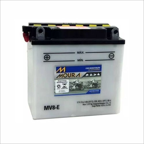 Bateria Ventilada Moto Moura 12V 8Ah MV8-E ARCTIC CAT EXT EFI PROWLER WILDCAT MC TOURING ZR SUZUKI