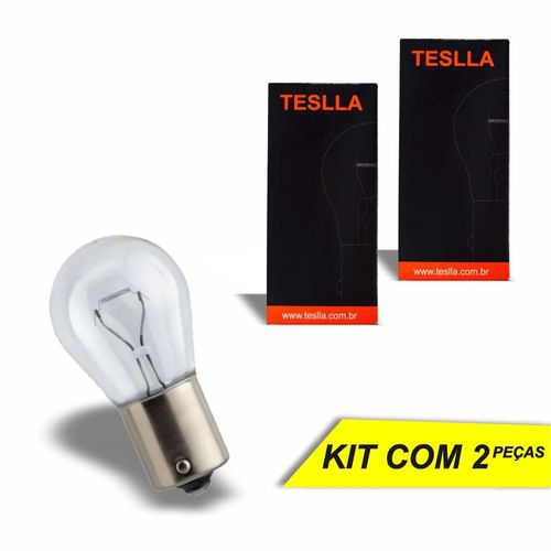 Lâmpada Luz de Ré Freio Pisca P21W Teslla Halógena 12V 21W 3200K - 2 Peças
