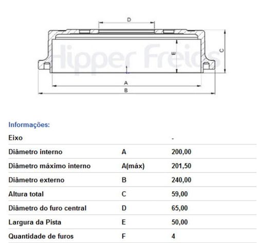 Tambor Freio Traseiro Gol G6 G7 G8 2013 A 2022