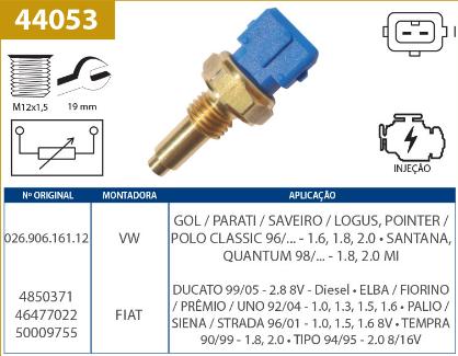 Interruptor Temperatura Gol G2 G3 G4 1.6 1.8 2.0 1996 Injec