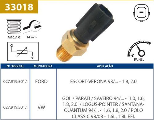 Interruptor Temperatura Gol 1.0 1.0 1.8 2.0 1994