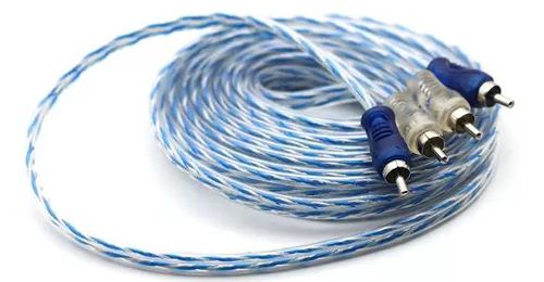 Cabo Rca 5 Metros Injetado 4Mm Azul Prata