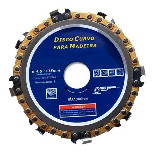 Kit 2 Discos Esmerilhadeira Com Corrente Para Madeira 4,5" 115mm