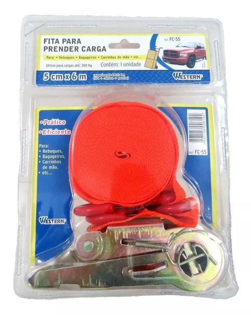 Fita para Prender Carga com Catraca 5cm x 6m WESTERN FC55