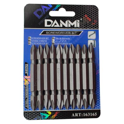 Conjunto De Ponteira Pontas Duplas Chave Phillips PH2 10 Peças DANMI®