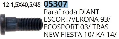 Parafuso Roda Fiesta Ka Escort Zetec Focus Diant S Porca